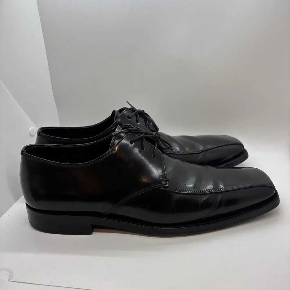 PRADA 2EE 1066 6360 Leather Square Toe Derby Oxford Dress Shoes 7.5 / US 8.5